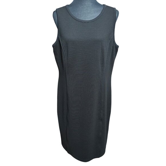 Chico's Dress Size 2 L Black Carrer Sleeveless Sheth Back Zip Women - Picture 1 of 16